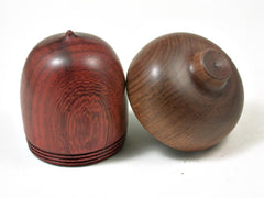 LV-3031  Padauk & Tamboti Acorn Wooden Pill Holder, Ring Box, -SCREW CAP