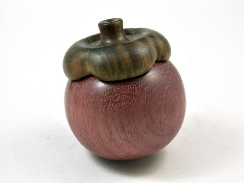 LV-3000  Mangosteen Threaded Box from Purpleheart & Verawood,Trinket Box, Pill Box-SCREW CAP