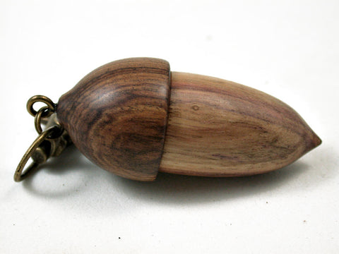 LV-3126  Tulipwood & Tamboti Acorn Box, Pill Holder, Compartment Pendant-SCREW CAP