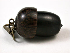 LV-2709  Malaysian Blackwood & Black Palm Nut Acorn Pendant Box, Pill Fob-SCREW CAP