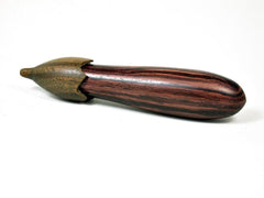 LV-3175 Eggplant Threaded Box, Needle Case, from Camatillo & Verawood-SCREW CAP