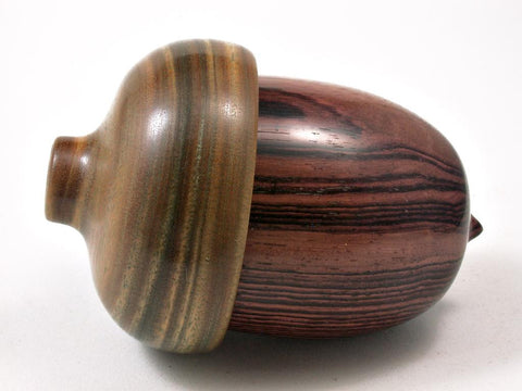 LV-2823  Camatillo Rosewood & Verawood Acorn Jewelry, Ring Box, Pill Box-SCREW CAP