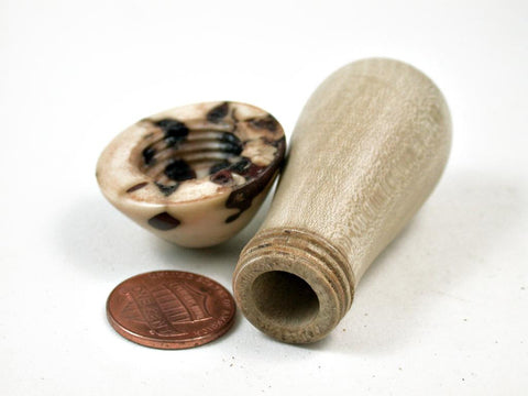 LV-3103 Holly & Raphia Palm Nut Mushroom Box, Pill Box, Secret Compartment-THREADED