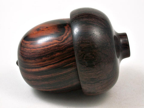 LV-2834  Cocobolo & Lanceolaria Acorn Jewelry Box, Pill Box, Trinket Box-SCREW CAP