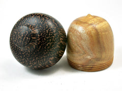 LV-2263  Osage Orange & Black Palm Acorn Jewelry, Ring Box, Pill Box, Trinket Box-SCREW CAP