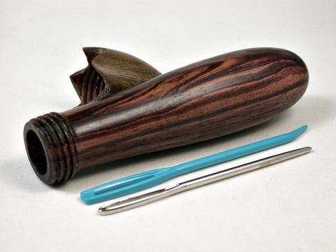 LV-3175 Eggplant Threaded Box, Needle Case, from Camatillo & Verawood-SCREW CAP