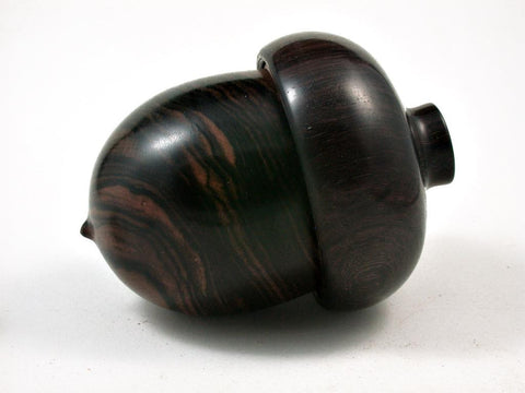 LV-2759  Mun Ebony & Burmese Blackwood  Acorn Jewelry Box, Pill Box, Trinket Box-SCREW CAP