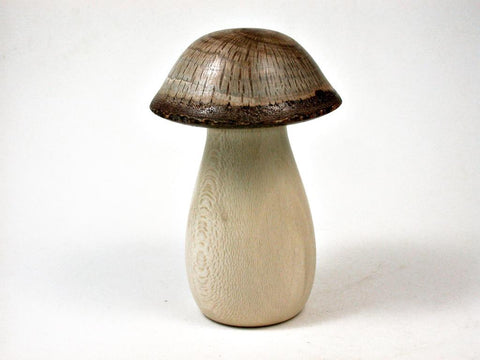 LV-2952  Holly & Live Oak Wooden Mushroom Trinket Box, Pill, Jewelry Box-THREADED
