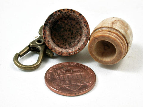 LV-3013  Masur Birch & Hala Acorn Box, Pill Holder, Secret Compartment Pendant-SCREW CAP