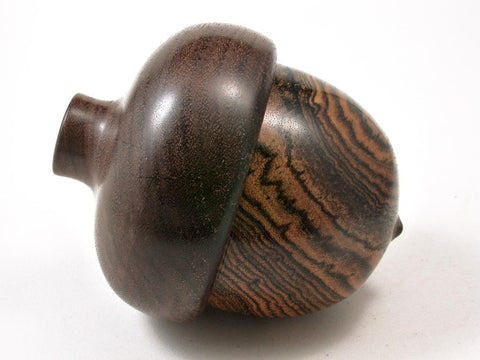 LV-2825  Bocote & Black Walnut Acorn Jewelry Box, Pill Box, Trinket Box-SCREW CAP