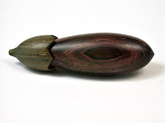 LV-2766  Camatillo & Verawood Eggplant Threaded Trinket Box,  Pill Box, Needle Case-SCREW CAP
