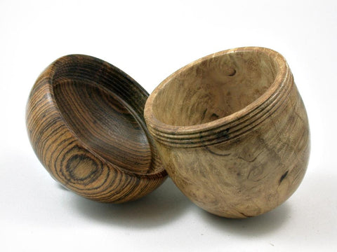 LV-2836  Black Locust Burl & Bocote Acorn Jewelry Box, Pill Box, Trinket Box-SCREW CAP