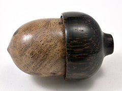 LV-2829  Mersawa Burl & Black Palm Acorn Ring Box, Pill Box-SCREW CAP