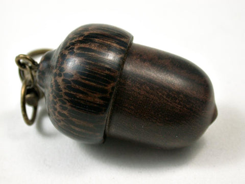 LV-3067  Desert Ironwood & Black Palm  Acorn Box, Pill Holder, Compartment Pendant-SCREW CAP