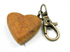 LV-2232 Texas Agarita Burl Wooden Heart Charm, Keychain, Wedding, Valentine Gift-HAND CARVED