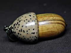 LV-1097  American Smoketree & Palm Nut  Acorn Box, Keychain, Pill Fob, Pendant-SCREW CAP
