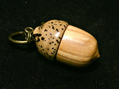 LV-1258 Bethlehem Olive & Yollilo Palm Nut Acorn Box, Keychain, Pill Fob, Memorial Pendant-SCREW CAP