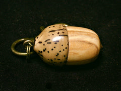 LV-1258 Bethlehem Olive & Yollilo Palm Nut Acorn Box, Keychain, Pill Fob, Memorial Pendant-SCREW CAP