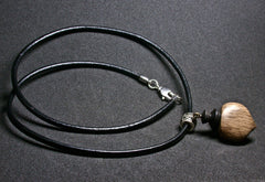 LV-1260 Cork Oak & Ebony Pendant, Charm, Secret Compartment Wooden Jewelry -SCREW CAP