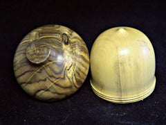 LV-1220  French Boxwood & Pistachio Acorn Trinket Box, Keepsakes, Jewelry Box-SCREW CAP