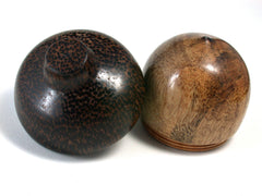 LV-1437 Selasian Wood & Black Palm Wooden Acorn Trinket Box, Keepsakes, Jewelry Box-SCREW CAP