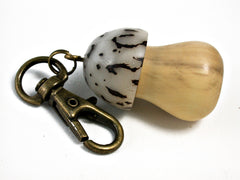 LV-1432 Boxwood & Palm Nut Mushroom Charm, Secret Compartment Memorial Pendant-SCREW CAP