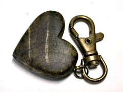 LV-1445 California Buckeye Wooden Heart Shaped Charm, Keychain, Unique Hand Made