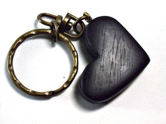 LV-1451  Brazilian Rosewood Heart Shaped Charm, Keychain, Unique Hand Made