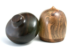 LV-1422 Pistachio & Ebony Hand Turned Wooden Acorn Trinket Box, Keepsakes, Jewelry Box-SCREW CAP