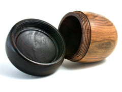 LV-1422 Pistachio & Ebony Hand Turned Wooden Acorn Trinket Box, Keepsakes, Jewelry Box-SCREW CAP