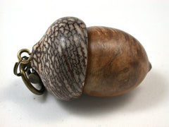 LV-1507  Velvet Tamarind Burl & Betel Nut Acorn Key Fob, Pill, Cash Stash, Cremation Jewelry-SCREW CAP