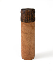 LV-1526  Madrone Burl & Desert Ironwood Pill, Snuff Box, Toothpick Holder, Needle Case-SCREW CAP