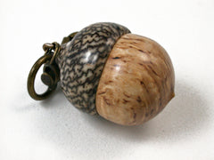 LV-1560 Masur Birch  and  Betel Nut Acorn Key Fob, Pill Holder, Memorial Pendant-SCREW CAP