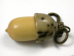 LV-1562 Boxwood  and  Raphia Palm Nut Acorn Key Fob, Pill Holder, Memorial Pendant-SCREW CAP