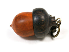 LV-1567 Sappanwood & Burmese Blackwood Acorn Key Fob, Pill Holder, Memorial Pendant-SCREW CAP