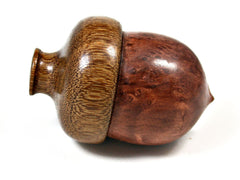 LV-1574  Redwood Burl & Brownheart Wooden Acorn Trinket Box, Keepsakes, Jewelry Box-SCREW CAP
