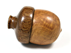 LV-1573  Brown Mallee & Brownheart Wooden Acorn Trinket Box, Keepsakes, Jewelry Box-SCREW CAP