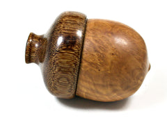 LV-1573  Brown Mallee & Brownheart Wooden Acorn Trinket Box, Keepsakes, Jewelry Box-SCREW CAP