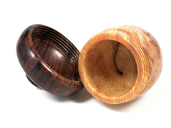 LV-1582  Ponderosa Pine Burl & Cocobolo Wooden Acorn Trinket Box, Keepsakes, Jewelry Box-SCREW CAP
