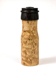 LV-1636 Masur Birch & Blackwood Pill Box, Snuff Box, Toothpick Holder, Needle Case-SCREW CAP