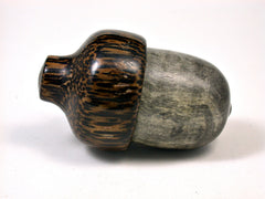 LV-1624 Curly Buckeye & Black Palm Wooden Acorn Trinket Box, Keepsake, Jewelry Box-SCREW CAP