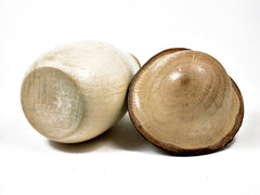 LV-1658  Holly & Live Oak Wooden Mushroom Trinket Box, Pill, Jewelry Box-SCREW CAP