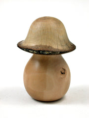 LV-1661 Photinia & Live Oak Wooden Mushroom Trinket Box, Pill, Jewelry Box-SCREW CAP