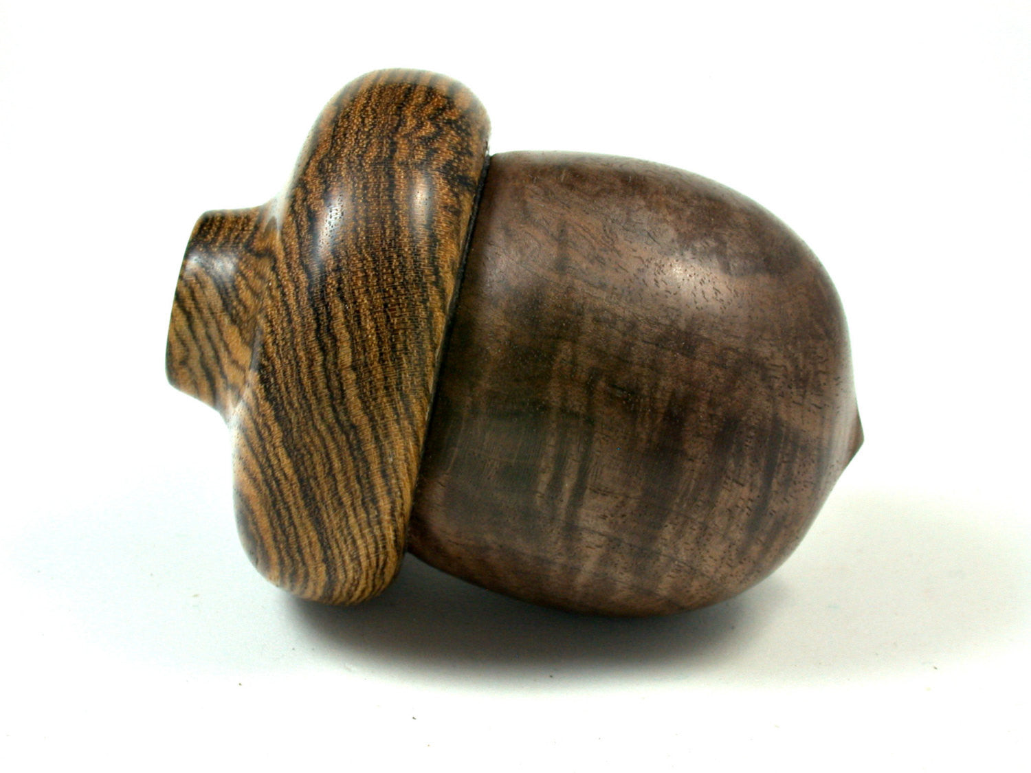 LV-1656 Walnut & Bocote Wooden Acorn Trinket Box, Keepsakes, Jewelry Box-SCREW CAP
