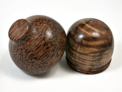 LV-1676 Koa & Coconut Wooden Acorn Trinket Box, Keepsake, Jewelry, Ring Box-SCREW CAP