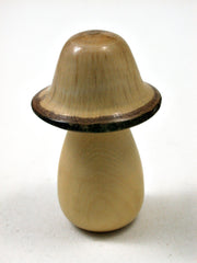 LV-1679  Boxwood & Live Oak Threaded Mushroom Trinket Box, Pill, Jewelry Box-SCREW CAP