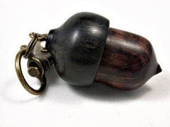 LV-1684  Snakewood & Mun Ebony Acorn Key Fob, Pill Holder, Memorial Pendant-SCREW CAP