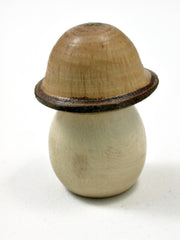 LV-1687  Holly & Live Oak Wooden Mushroom Trinket Box, Pill, Jewelry Box-SCREW CAP