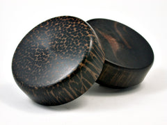 LV-1689  Mun Ebony & Black Palm Wooden Flat Pill Box, Ring Holder, Jewelry Box-SCREW CAP