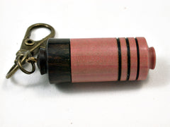 LV-1705  Pink Ivory & Ebony Secret Compartment Necklace, Pill Pendant, Memorial Jewelry-SCREW CAP